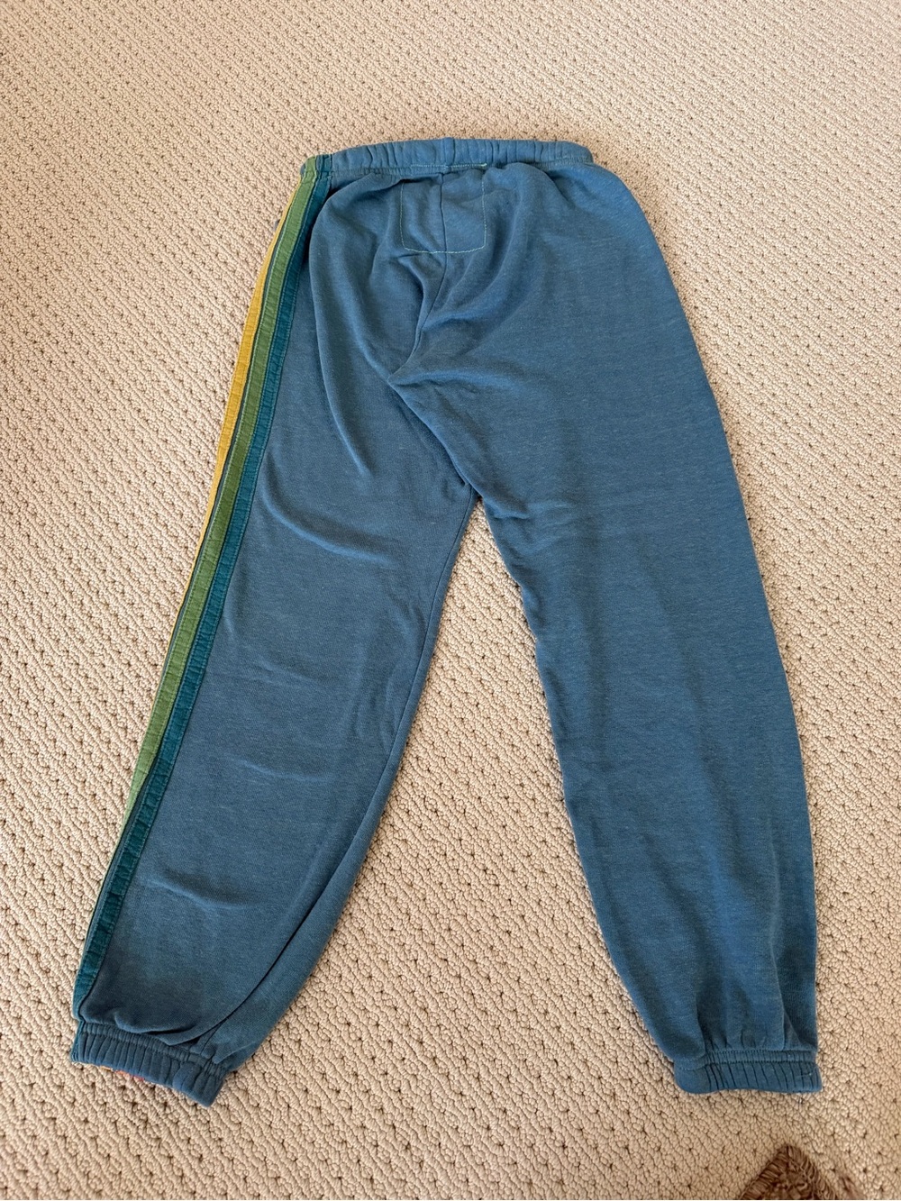 Aviator Nation Teal Track Joggers with Rainbow Side Stripes EXCELLENT CONDITION - Picture 4 of 4